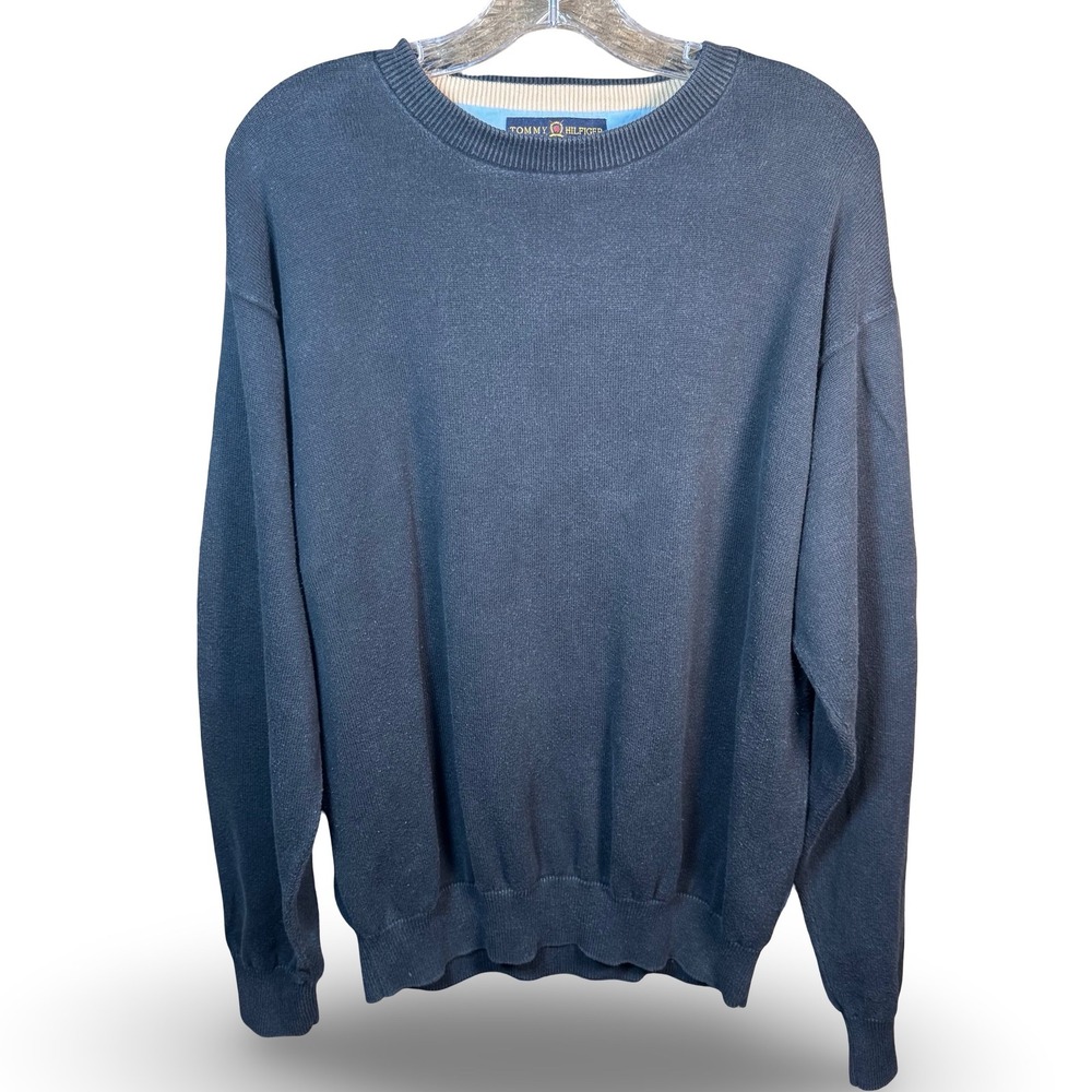 Tommy Hilfiger Golf Sweater‎ Mens Size Medium Navy Blue Vintage Knit Pullover